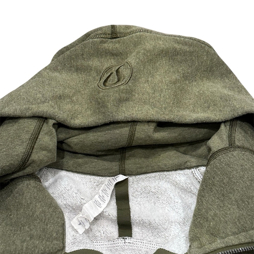 Lululemon Olive Green Scuba Full-Zip Cotton Hoodie Women’s 4 - Picture 5 of 8